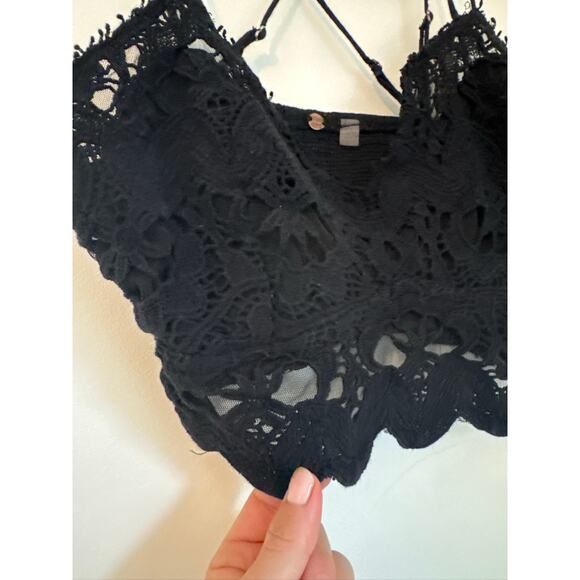 Free People Illektra Bralette Crop Top - Black - Medium - Picture 7 of 9